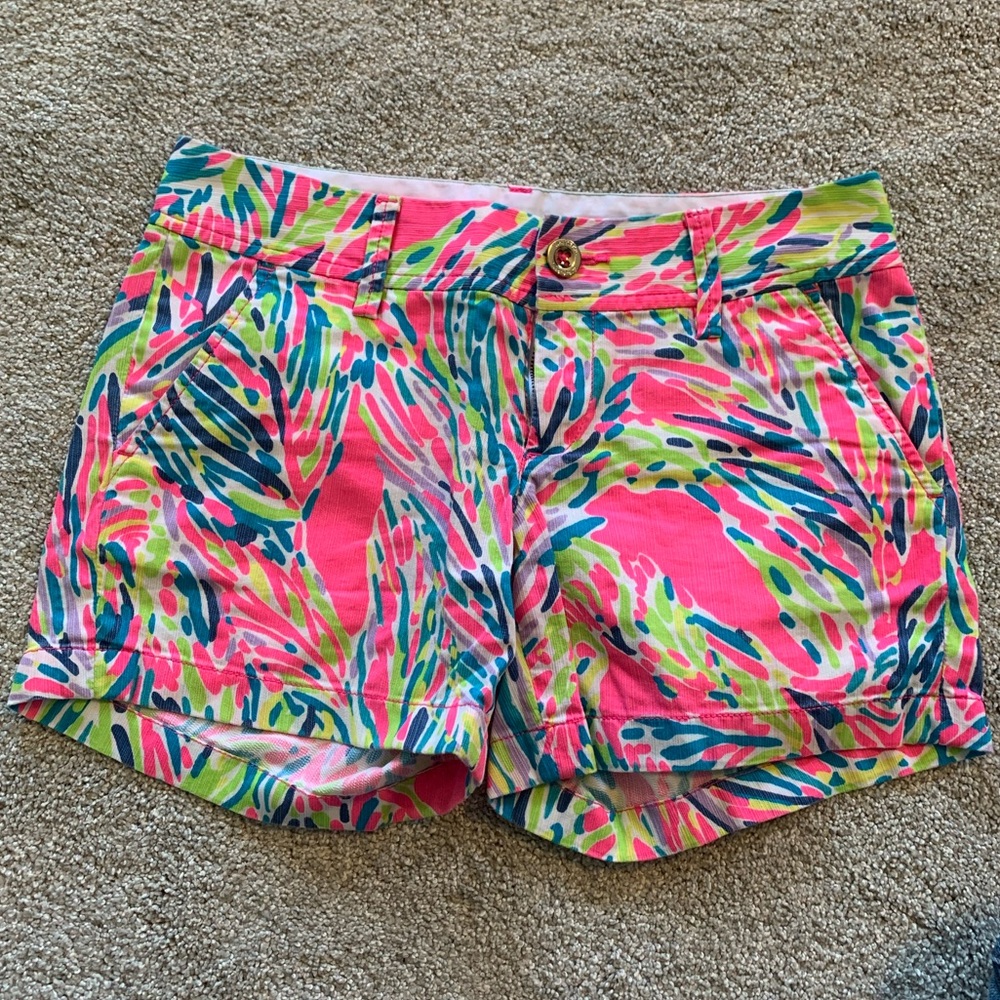 Lily Pulitzer Callahan Shorts in Palm Reader Size 0